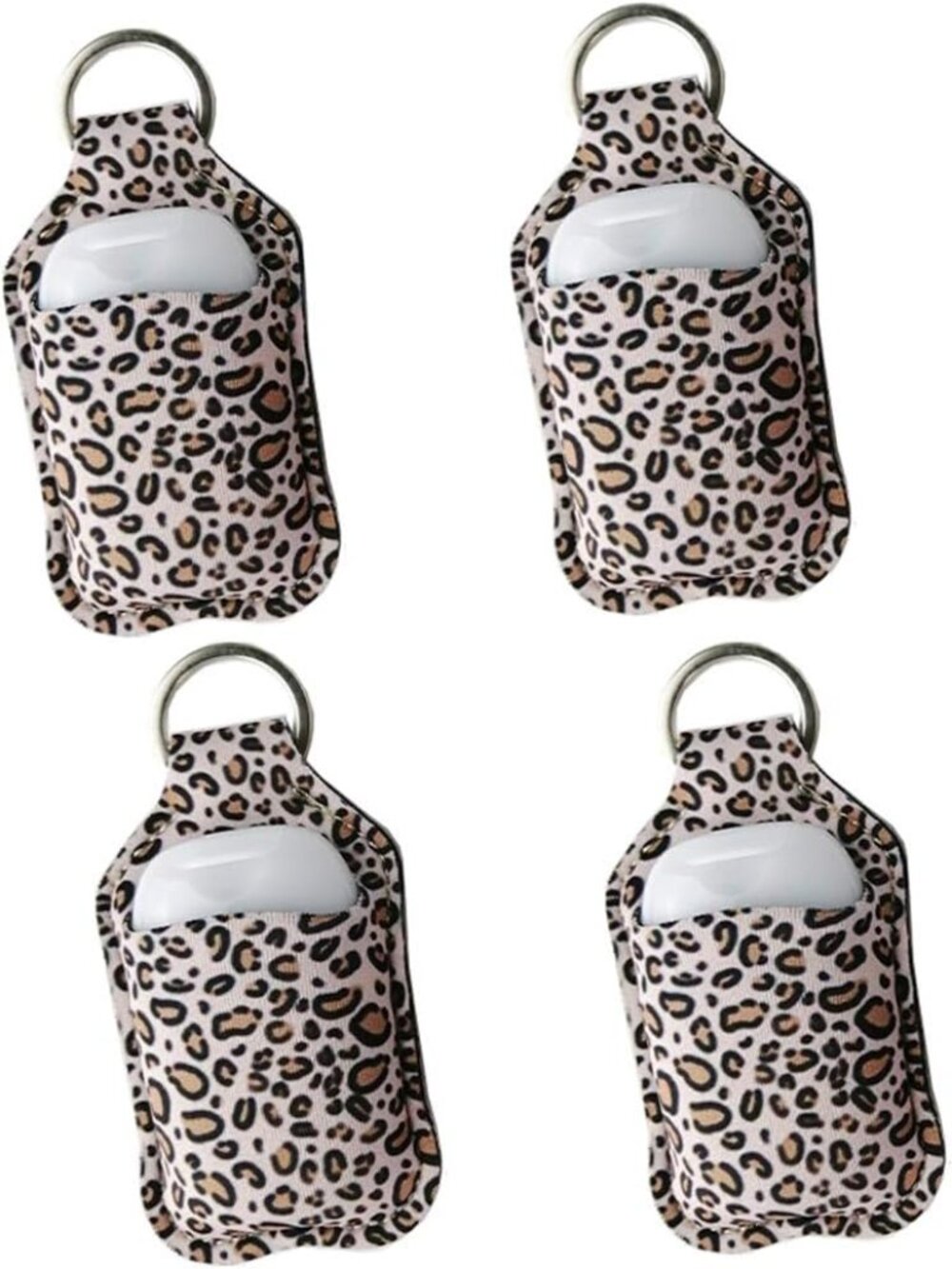 4 Piece Bottle Holder Keyring Neoprene Keychain for 30ML Gym Shampoo Soap Perfum